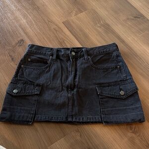 Denim Forum Mini Skirt with Cargo Pockets Size 28